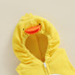 Beqeuewll Halloween Baby Costumes Infant Duck Costume Hooded Bubble Romper Stockings 2Pcs Cute Baby Boy Girl Cosplay Set(Duck,6-