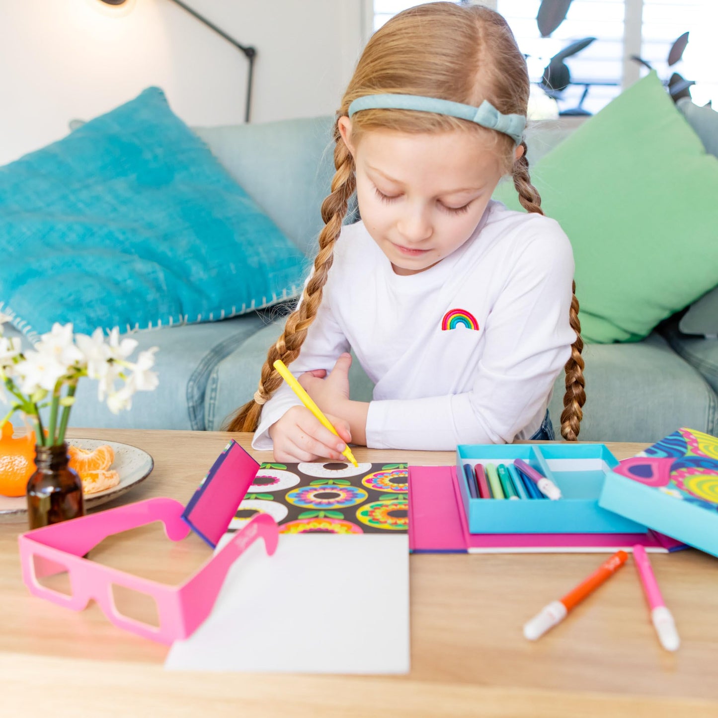 Tiger Tribe: 3D Coloring Set - Rainbow Dreams - Activity Set, Color Drawings That Leap Off The Page, 3D Glasses, Markers, Kids A