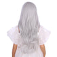 Duduwig Girls Silver Gray Wig Child Long Silver Grey Middle Part Wig Kids Long Silver Gray Wavy Curly Wig Heat Resistant Synthet