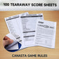GSE Games & Sports Expert Canasta Score Sheets - 100-Pack, 7"x5", Paper, Includes Game Instructions & Trick Values