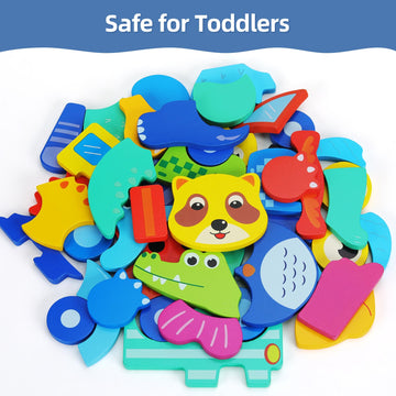 Qzmtoy Toddler Puzzles 10 Pack Wooden Puzzles For Toddlers,Montessori Puzzles For 1-3 2-4 Year Old,Infant Baby Learning Toys,Ani
