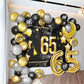 Happy 65Th Birthday Balloons Gold Set Decor - Cheers To 65 Years Old Party Theme Garland Star Moon Banner Backdrop Decorations F