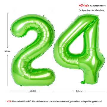 Number Balloons 40 Inch Green Birthday Party Decorations 24St Digital Jumbo Helium Foil Mylar Balloon