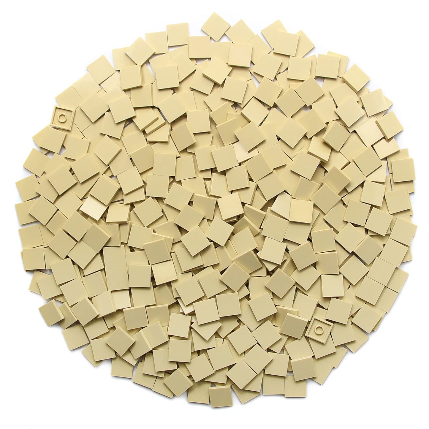Tan 2  2 Tile   500 Parts And Pieces Flat Moc Bricks, Bulk Building Blocks For Smooth Surface Wall Floor, Toy Accessories Compat