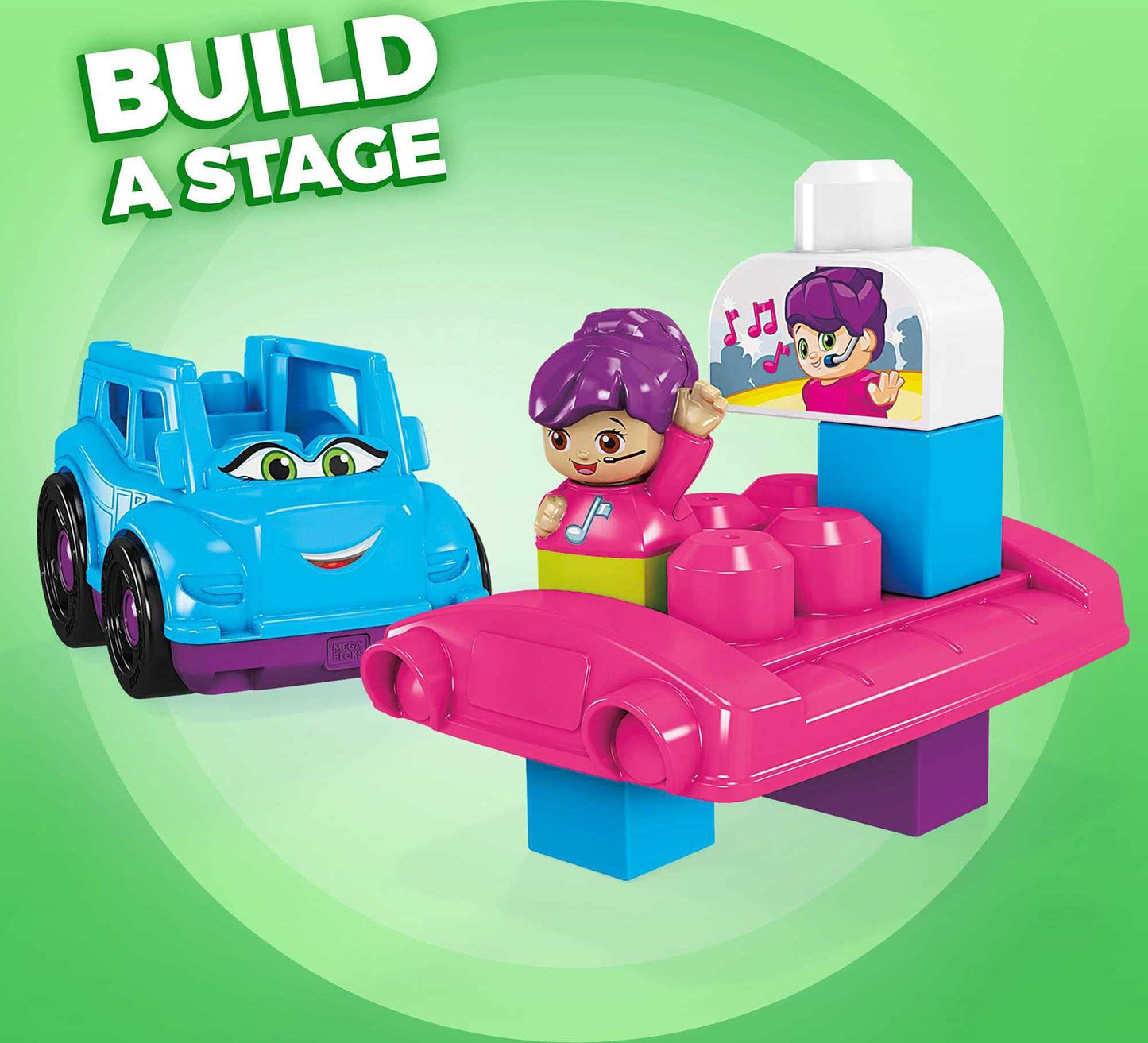 Mega Bloks First Builders Tina Tour Bus With Big Building Blocks, Building Toys For Toddlers (6 Pieces)