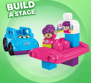 Mega Bloks First Builders Tina Tour Bus With Big Building Blocks, Building Toys For Toddlers (6 Pieces)