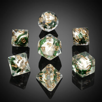 Skull DND Dice, DNDND 7PCS Resin Dice Set with Velvet Pouch for Dungeons and Dragons D&D Role Playing Games and Tabletop Games (