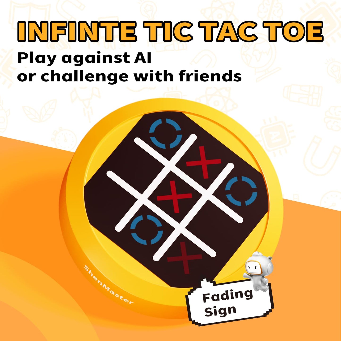 Shenmaster 4-In-1 Tic Tac Toe Game,Electronic Handheld Game Console. Portable Travel Games For Kids & Adults Ages 3+,Puzzle Boar