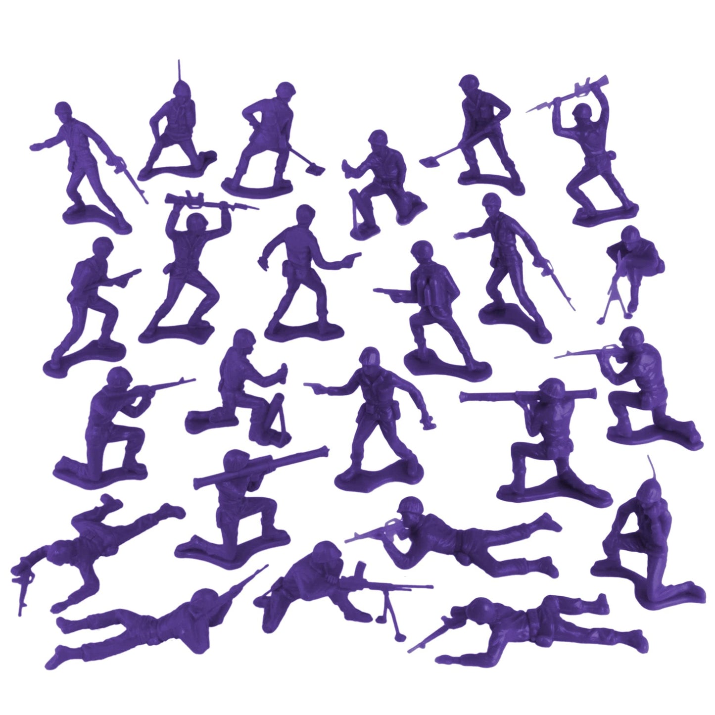 Tim Mee Toy Plastic Army Men - 48pc Purple Toy Soldier Figures - Made in USA, Model TM-67702