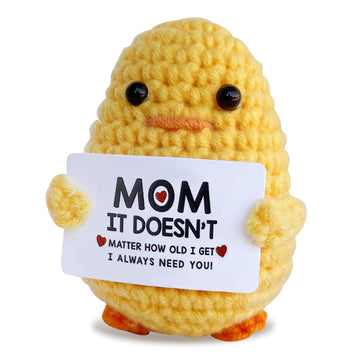 Inspirational Positive Crochet Duck Plush Doll Emotional Support Gift Perfect For Mother'S Birthday To Express Love And Apprecia