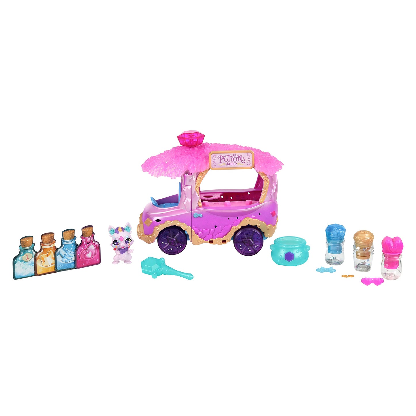 Magic Mixies Magic Potions Truck Playset - Transforms into Potion Shop, Includes 1 Exclusive Mixling, Multicolor, Model 14811