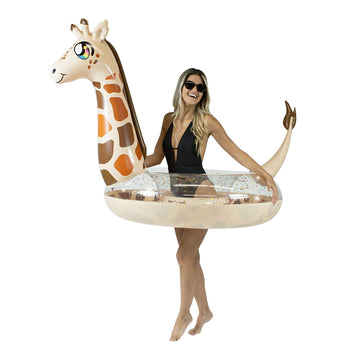 Poolcandy Jumbo 48'' Giraffe Pool Tube, Stylish, Ultra Durable, Easy-Inflate Pvc Pool Tube, Great For Pool, Beach, Lake, River, 