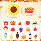 Thinkday 37 Pieces Thanksgiving Craft Kit Felt Turkey Craft, Fall DIY Turkey Pumpkin Felt Set, 36 Detachable Fall Maple Leaf Pin