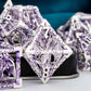 Aruohha Hollow Dnd Dice Set Silver Purple 5-Headed Dragons D And D Dice With Gift Box, Role Playing Games Rpg 7Pcs Dungeons Meta