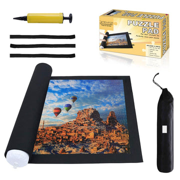 Jigsaw Puzzle Mat Roll Up - 2000 1500 500 Pieces Saver Large Puzzles Board For Adults Kids, Storage And Transport Premium Pump Puzzle Glue Felt Mat Inflatable Tube Cover Keeper Pad Holder Organizer