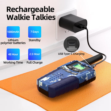 Walkie Talkies For Kids Toys For Boys, Rechargeable, 2 Pack, 3 Miles Range, 22 Channels, 2 Way Radio,Birthday Gifts For3-12 Year