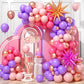 Pink Purple Balloon Arch Kit, Pink Purple Balloon Garland With Rose Red Pink Purple Rose Gold Latex Balloons And Star Foil Ballo