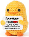 Mbl Funny Birthday Gifts For Brother - Handmade Small Cute Cool Crochet Duck Present For Big Little Bro Easter Graduation Stocki