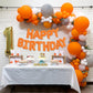 TONIFUL 16 Inch Orange Mylar Foil Birthday Balloons Banner Happy Birthday Balloon Letters for Adults & Girls Boys Kids Birthday
