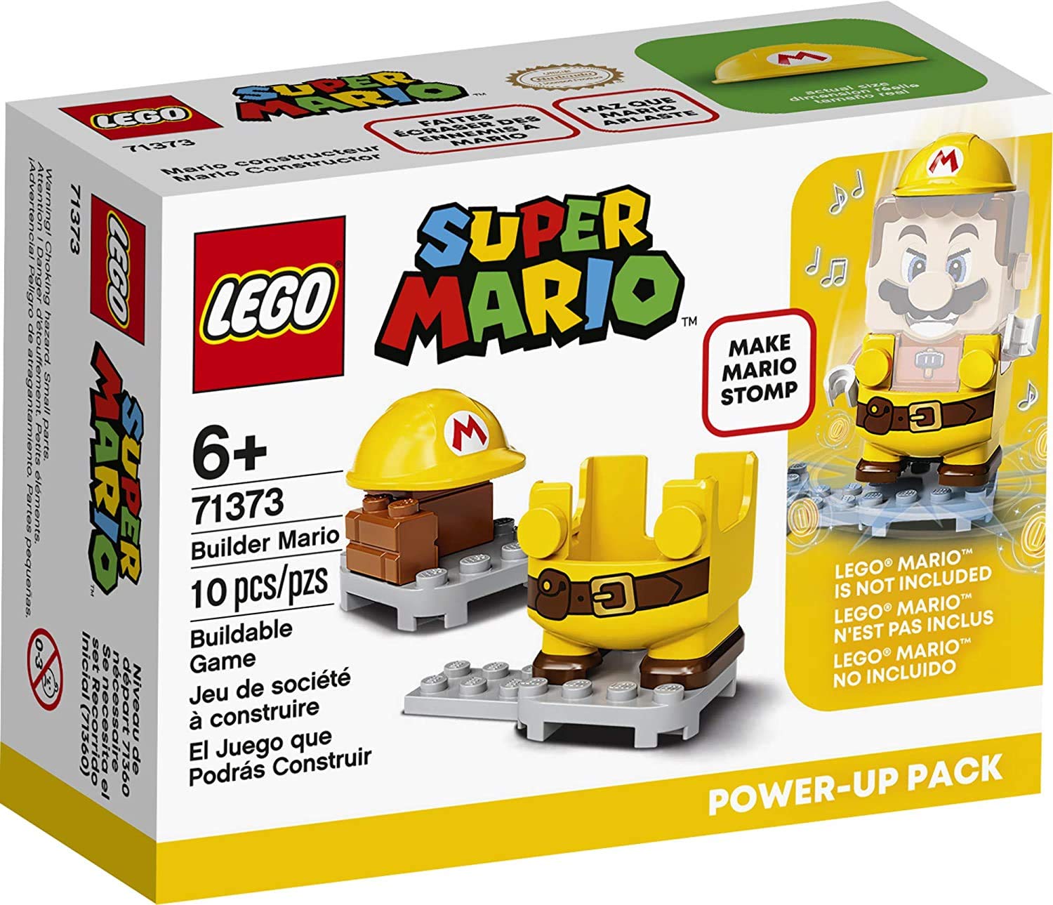 Lego Super Mario Builder Mario Power-Up Pack 71373 Building Kit, Fun Gift For Kids To Power Up The Mario Figure In The Adventures With Mario Starter Course (71360) Playset (10 Pieces)