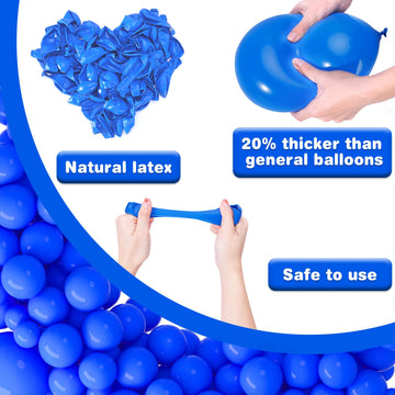 Garma Blue Balloons 12 Inch, 100Pcs Blue Latex Party Balloons For Balloons Arch As Christmas, Birthday, Graduation, Wedding, Bab