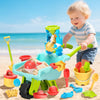 Eterfun Beach Sand Toys For Kids - Beach Toy Trolley Car With Shovel Tool Kit, Beach Bucket & Animal Molds - Summer Outdoor Gift