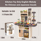 Play Kitchen - Kitchen Playset Pretend Food - Toy Accessories Set w/Real Sounds & Light, Play Sink, Cooking Stove with Steam, 65