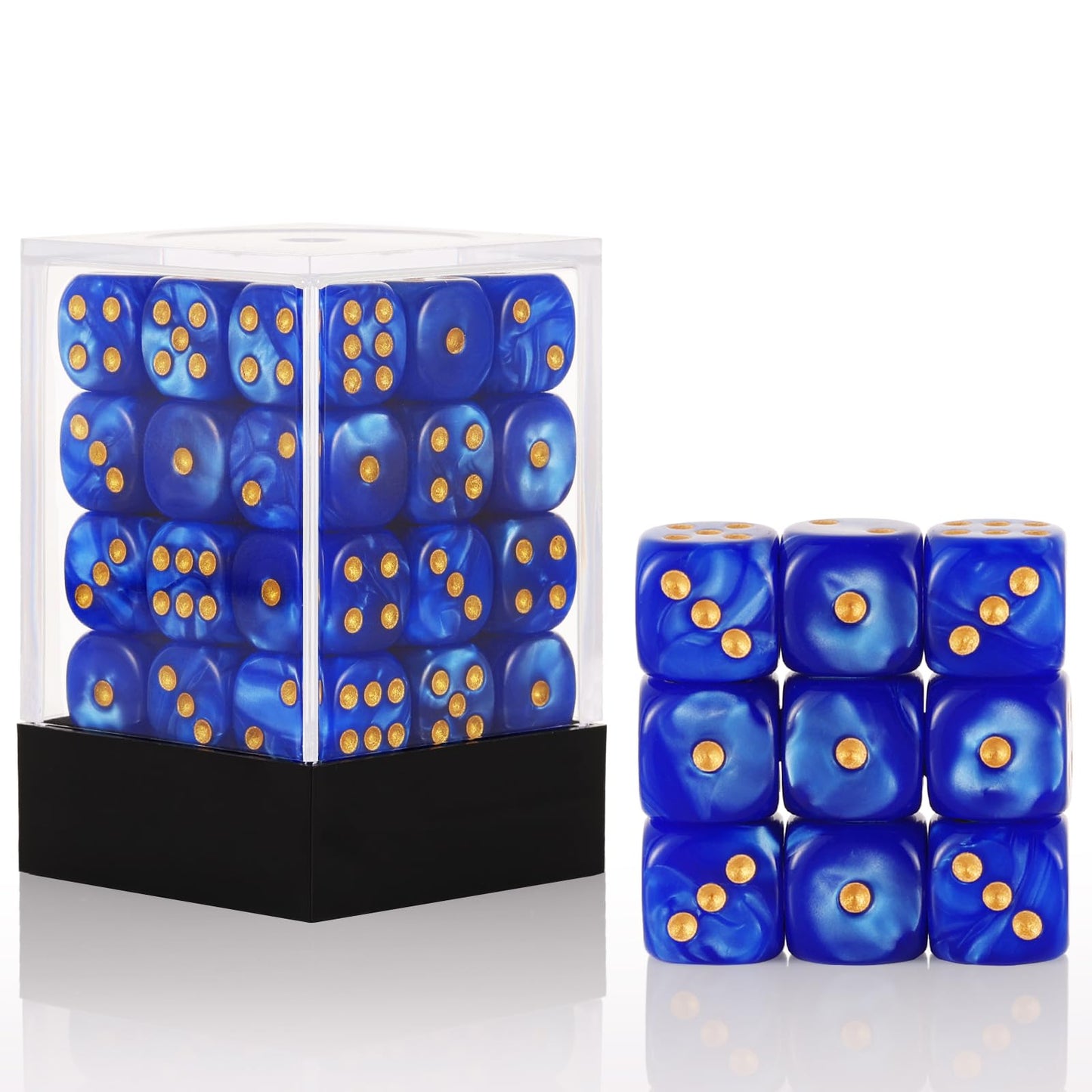 36 of Pack 12MM 6 Sided MINI Dice Set,Pearl Pattern Game Dice Set, 6 Sided Standard Dices for Yahtzee, Bunco or Teaching Math,wi