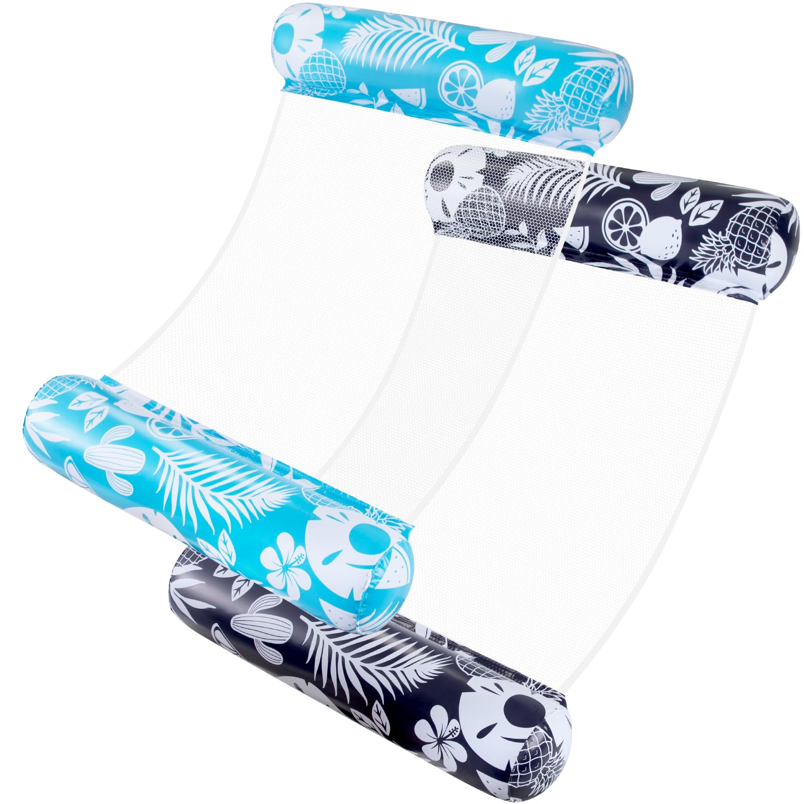 Pool Floats - 2 Pack Pool Floats Adult Size 4-In-1 Pool Floaties Hammock, Swimming Pool Water Hammock Lounge, Thick Pvc Material