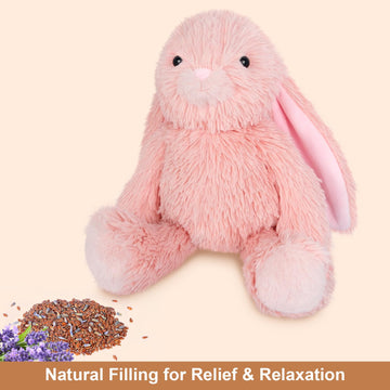 Suzzipals Heatable And Coolable Bunny Stuffed Animal, Microwavable Stuffed Animal Heating Pad For Period Cramps And Pain, Lavend