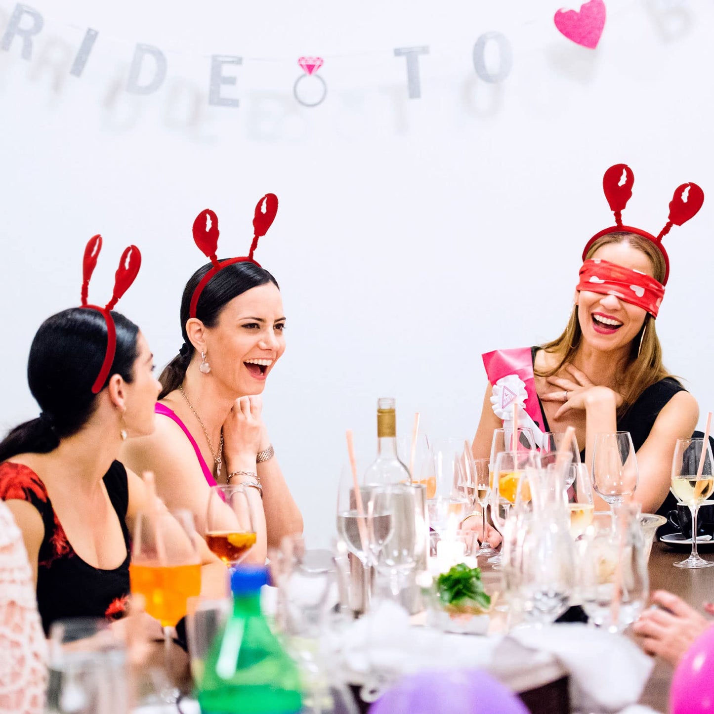 Crowye 24 Pcs Lobster Crab Headbands Red Claws Headwear Adults Ocean Costume Hats for Halloween Cosplay Summer Lobster Party