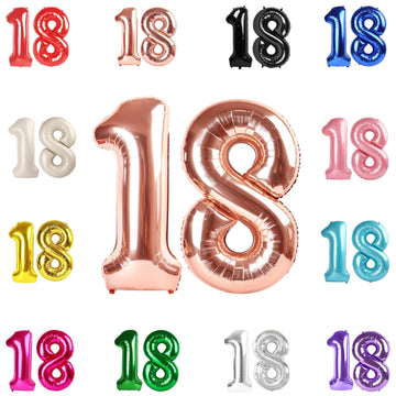 18 Balloon Number, Rose Gold Number 18Th Birthday Balloons 40 Inch, 18 Years Old Rose Gold Birthday Decorations For Boys Girls,