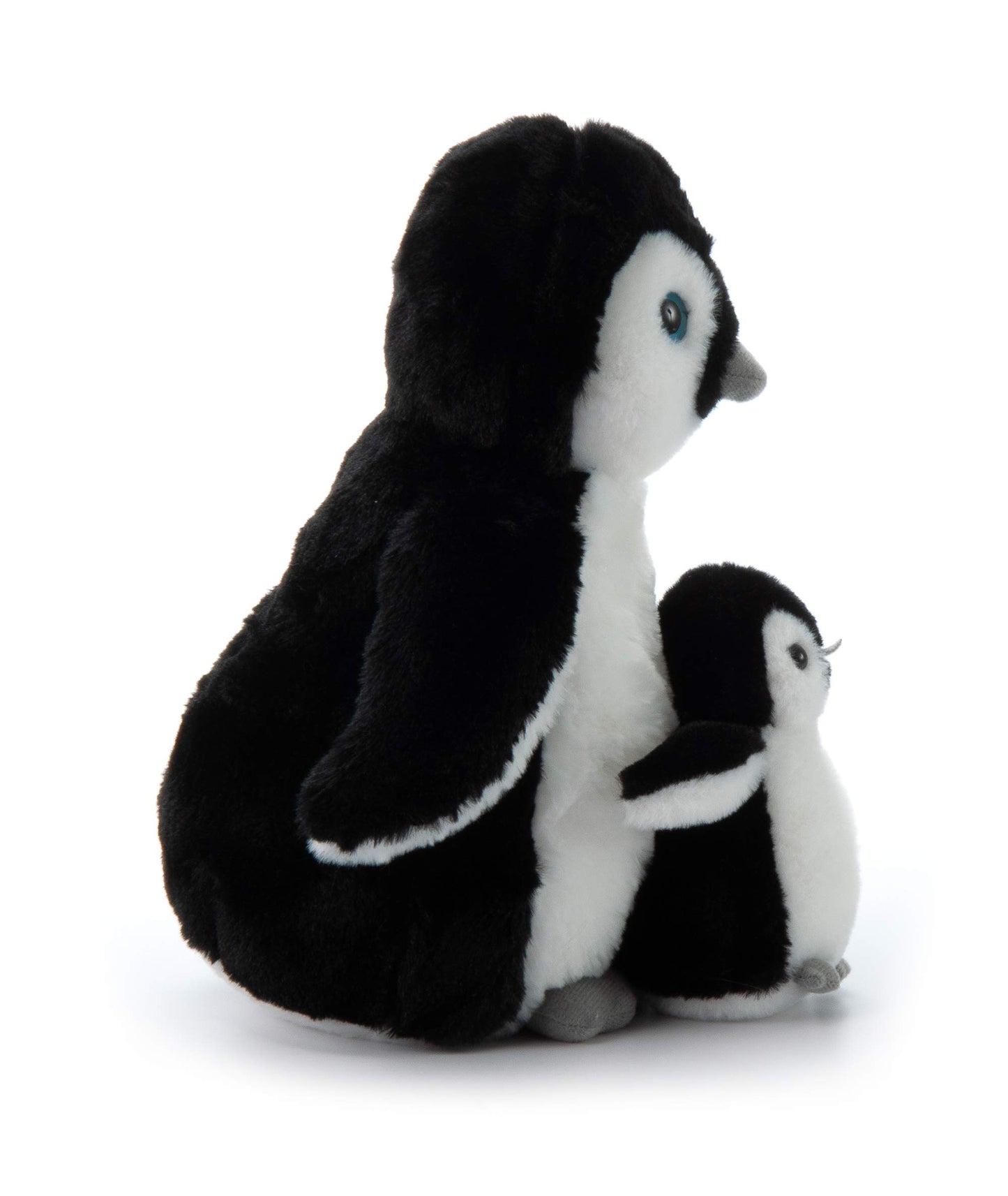 The Petting Zoo Penguin Plush Toy - Mom and Baby Stuffed Animals, 12 Inch, Black and White, Fabric, Model 316520