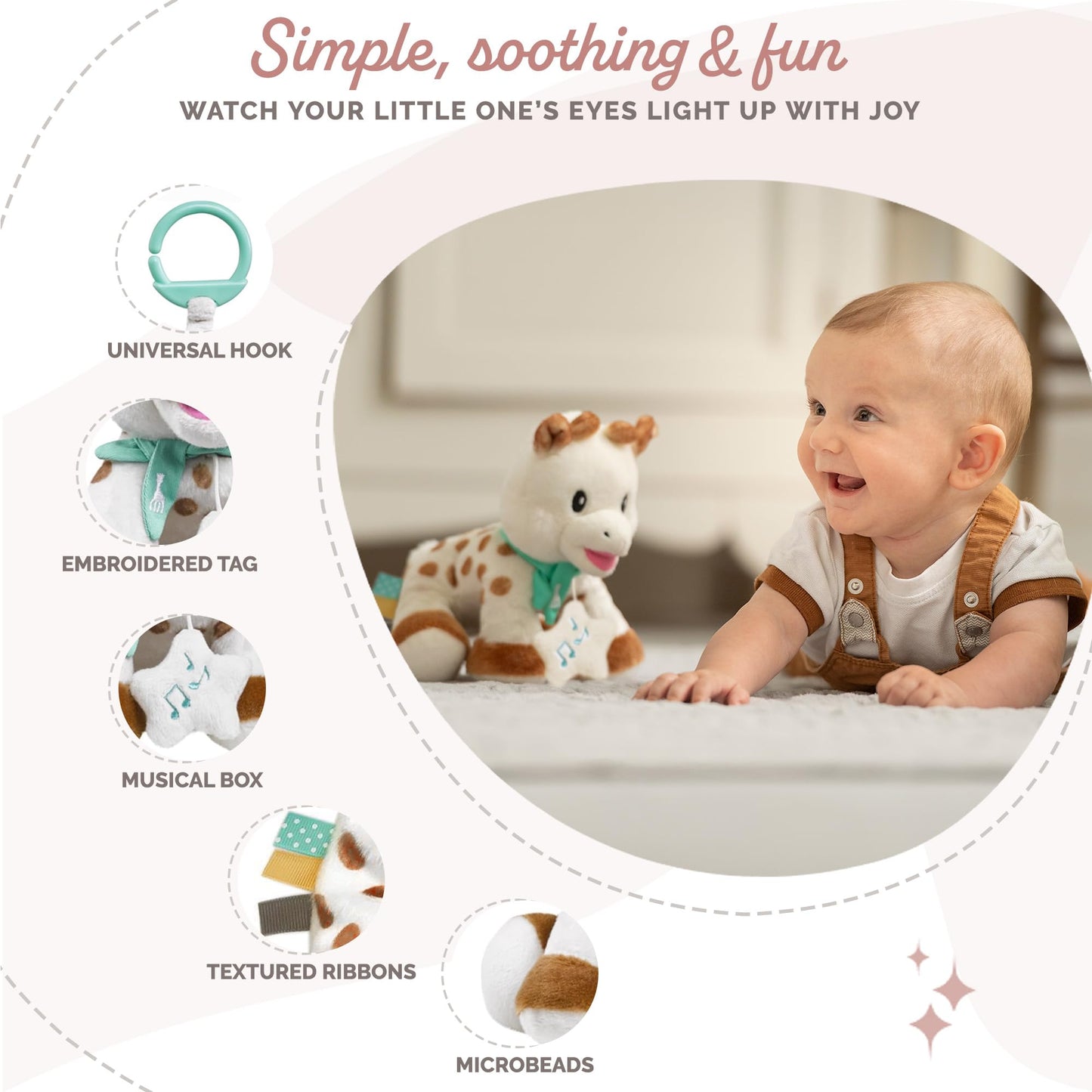 Sophie La Girafe | Sweetie Plush With Music Box | Ultra Soft, Flexible & Easy To Grasp | Ideal For Travel | Awaken The Senses