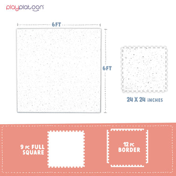Play Platoon Non-Toxic Large Kids Play Mats For Floors, 9 Tile 72 X 72 Inch - Extra-Thick Interlocking Comfortable Cushioned 24