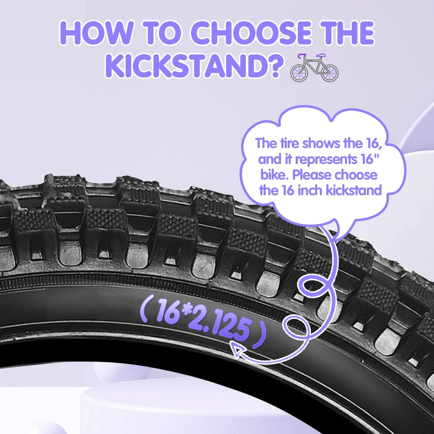 Leichten Kids Bike Kickstand For 12 Inch Wheel Children'S Bicycle Single-Side Kick Stand Rear Mount Bikes Support Racks Purple F