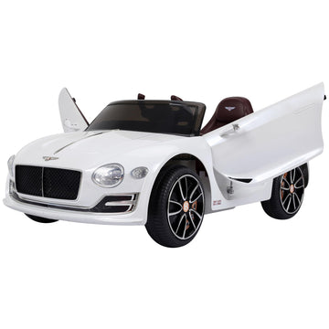 Aosom Licensed Bentley Exp12 Kids Electric Car With Parent Remote Control, 12V Ride On Car With Butterfly Doors, Startup Sound, Suspension, Mp3 Player, Songs, Horn, Lights, White