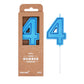 PHD CAKE 2.76 Inch Luxe Blue 4 Number Birthday Candles, Blue Number Candles, Cake Number Candles, Party Celebration