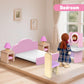 26pcs Wooden Dollhouse Furniture Set with 4 Family Dolls  Pink Dollhouse Accessories for 4 Rooms  Pretend Play Furniture Toy  Birthday Gift for Girls Boys Age 3 4 5 6 Years Old