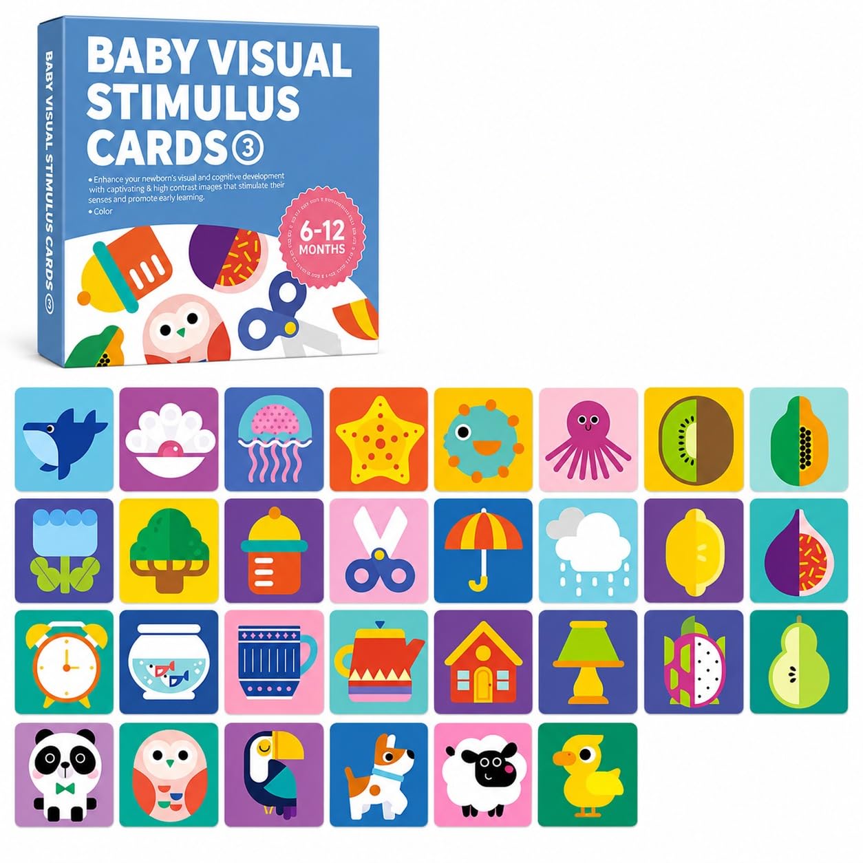 Little Mind Baby Visual Stimulus Cards For 612 Months, High Contrast Flash Cards For Infants, Sensory Learning & Visual Develop
