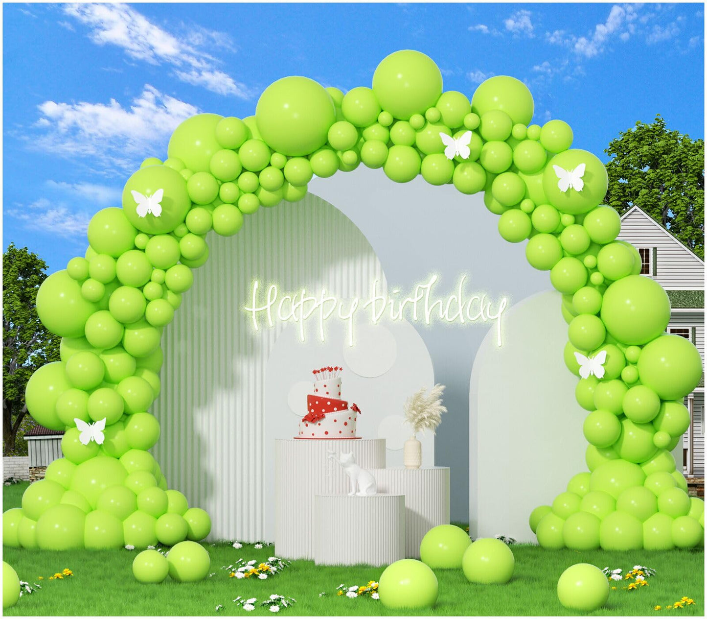 412Pcs Lime Green Balloon Garland Arch Kit 18 12 10 5 Inch Different Sizes Matte Latex Balloons For Baby Shower Light Green Them