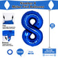Giant 40 Inch Blue Number 8 Balloon 8Th Birthday Balloon | Helium Supported 8 Balloon Number Blue | 8Th Birthday Decorations For