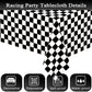 Wnink 2 Pack Black And White Checkered Disposable Tablecloth Race Car Theme Party Table Cloth, Black Checkered Tablecloth For Ra