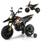 Infans Kids Motorcycle 12V, Licensed Aprilia Rx125 Electric Ride-On Motorbike For Toddlers With Training Wheels, Spring Suspension, Headlight, Music, Children Ages 3-8 (Yellow)