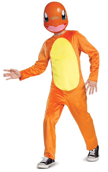 Pokemon Charmander Kids Costume, Children'S Classic Character Outfit, Child Size Large (10-12) Orange