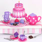Sophia'S Complete Cake & Tea Party Accessories Set With Teapot, Teacups, Utensils, Pretend Dessert And Drinks For 18' Dolls, Pink/Purple