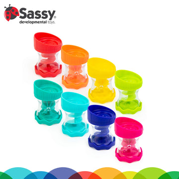 Sassy Rain Barrels Connecting Funnels with 8 Snap Together Tubes for Stem Play