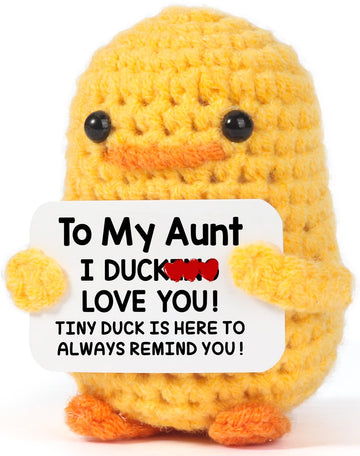 Mbl Funny Birthday Gifts For Aunt - To My Aunt, Handmade Crochet Small Cute Duck Doll For Aunt Auntie Birthday Mothers Day Chris