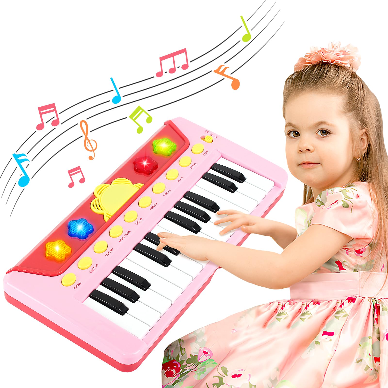 BAOLI 24 Keys Piano Keyboard for Kids, Multifunctional Portable Electronic Piano Educational Musical Instrument Toys, Birthday G
