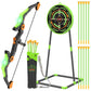 Kids Bow And Arrow Set With Led Flash Lights, 10 Suction Cup Arrows, Quiver And Fluorescence Standing Target-Perfect Indoor And